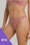 3-pak - Stringi bawełniane Invisible, różowe