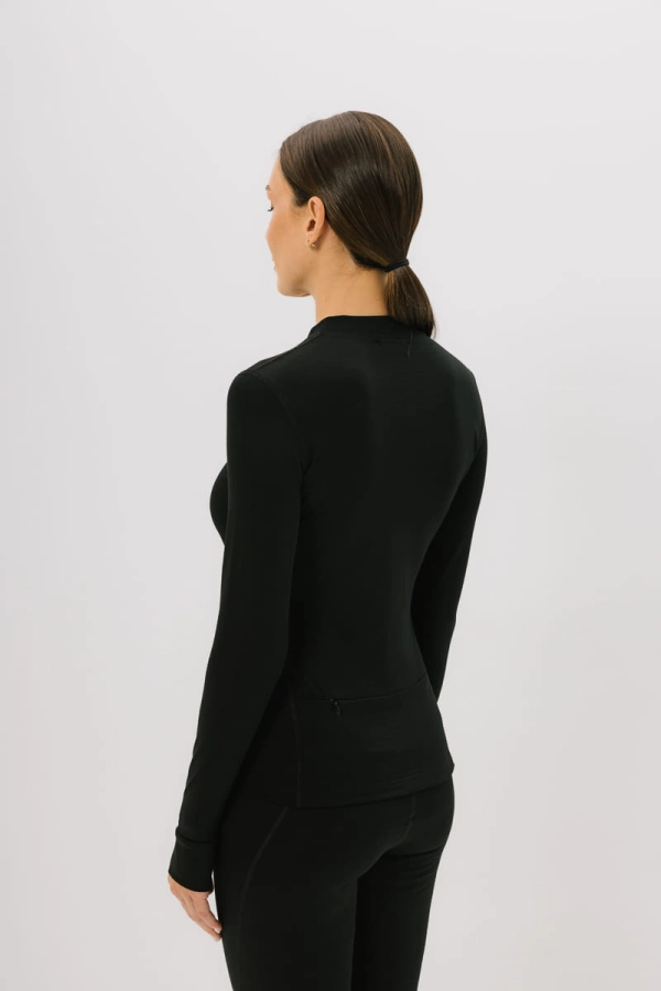 Longsleeve Traverse czarny wełniany