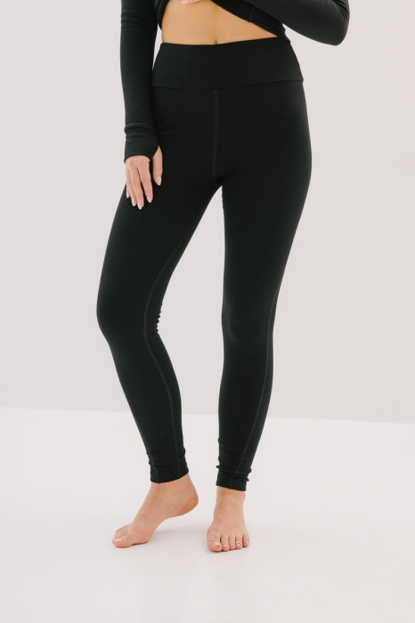 Extra Warm Trail legginsy sportowe wełniane, czarne