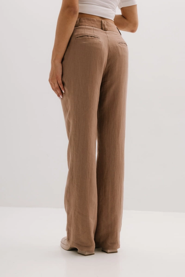 Spodnie Linen Whisper lniane, beżowe