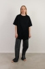T-shirt oversize Breeze bawełna z algami, czarny
