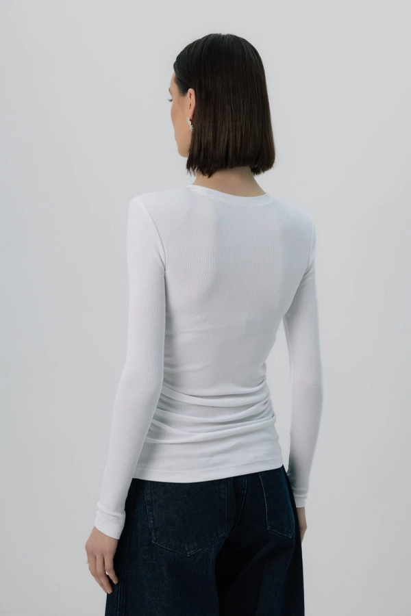 Longsleeve Mistral bawełniany, biały