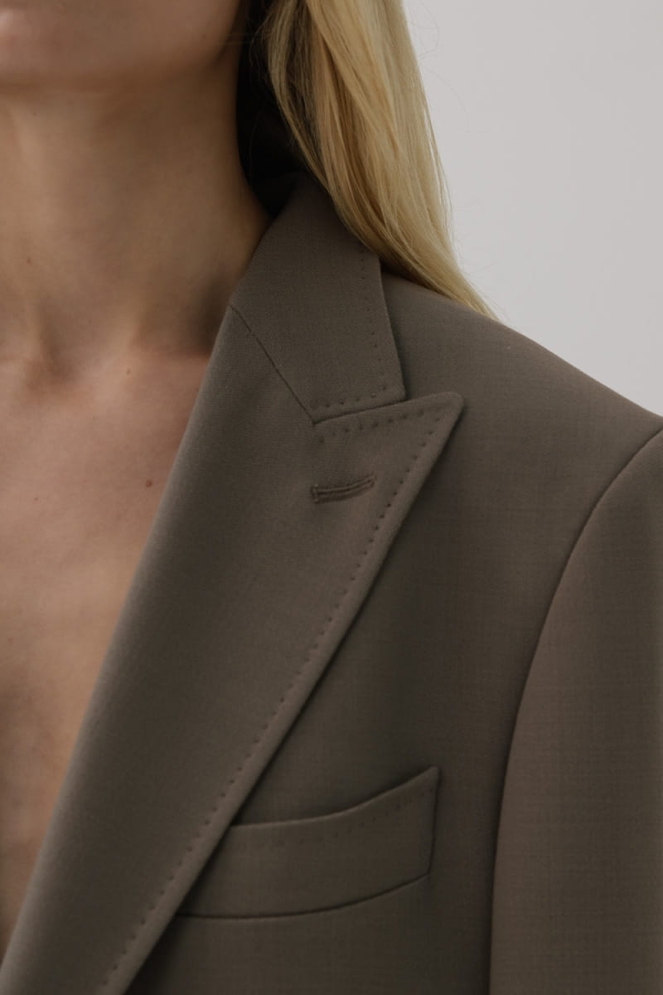 Marynarka wełniana oversize Main, taupe