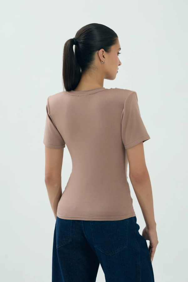 T-shirt Hailey z bambusa, beżowy
