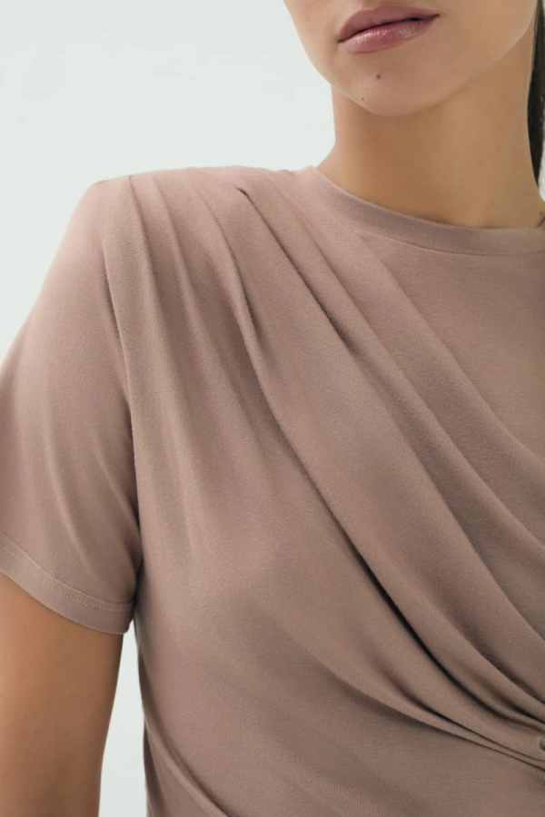 T-shirt Hailey z bambusa, beżowy