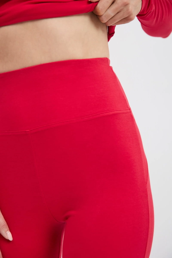 Legginsy bawełniane Moss, czerwone