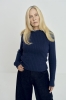 Sweter Elite bawełniany, granatowy