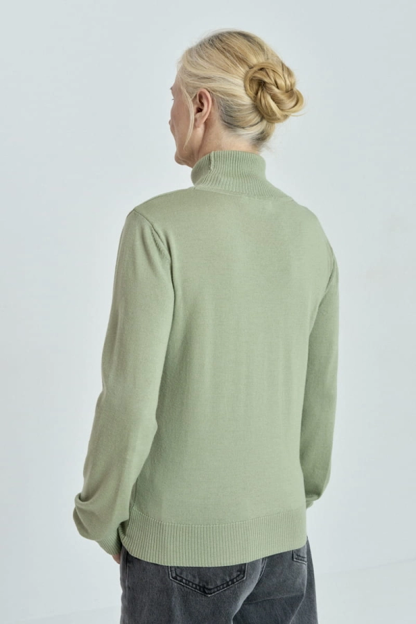 Golf Daisy z wełny merino, zielony
