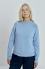 Sweter Nola, O-neck wełniano-bawełniany, niebieski