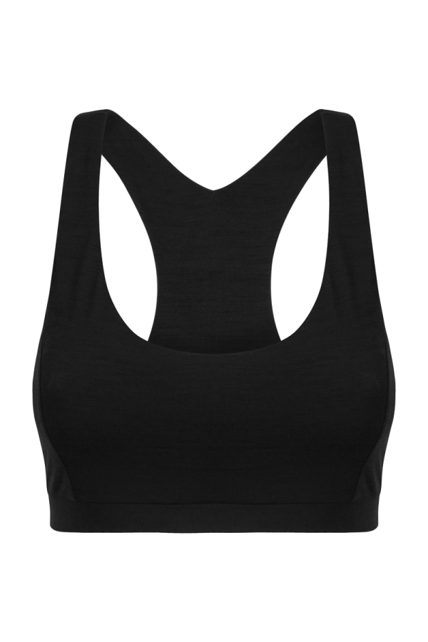 Stanik Pulse Bra, wełna merino, czarny