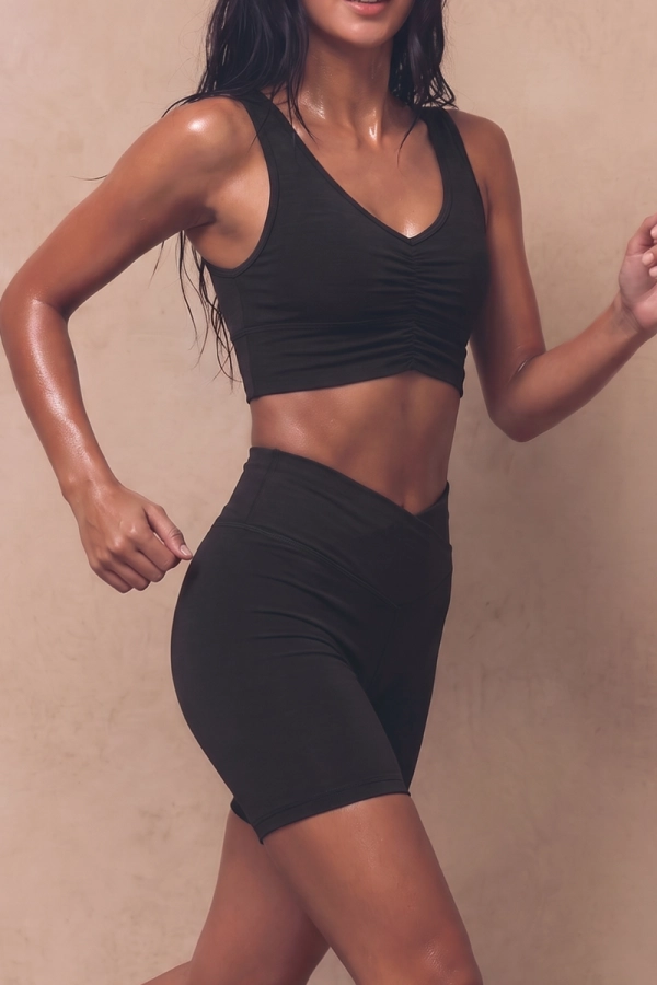 Kolarki sportowe Core V-waist, wełna merino - czarne