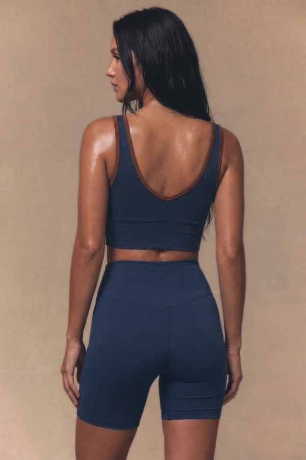 Kolarki sportowe Core V-waist, wełna merino - granatowe